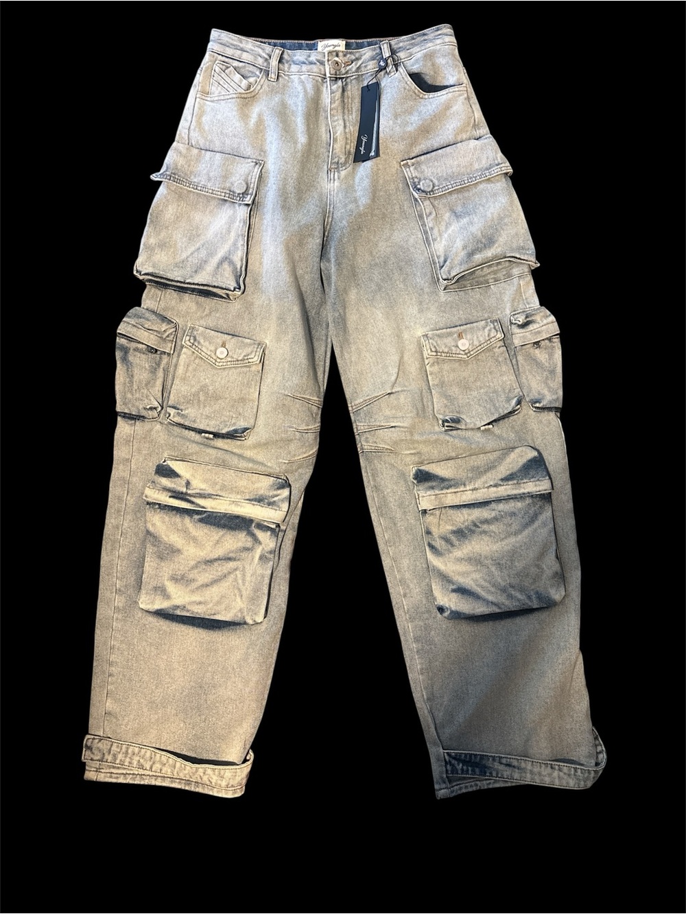 YoungLA Carry All Cargo Jeans Light Wash Size: Medium NWT
